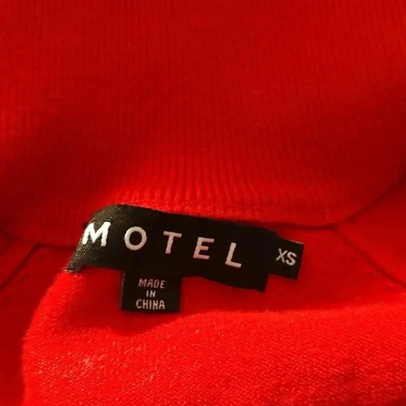 Motel Lennon Zip Up Jacket in Red with White Side Stripes$78.00 - Picture 5 of 5